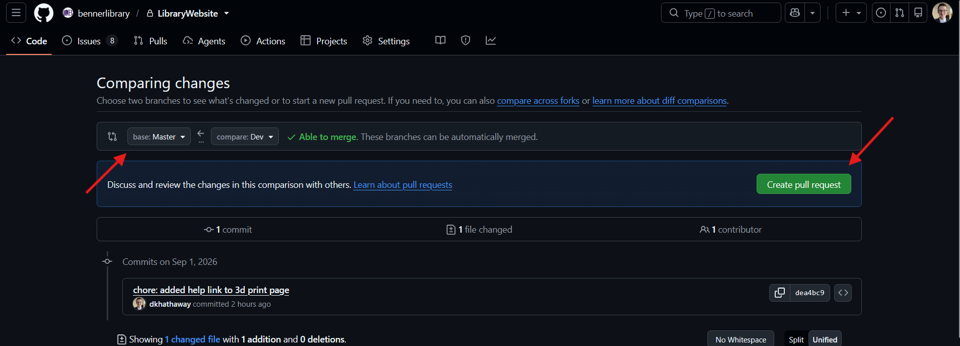 Github Create Pull Request